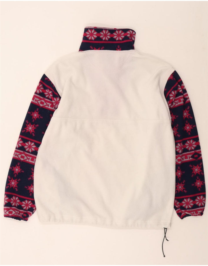 Maglione in pile da uomo con zip e collo BAILO XL poliestere bianco Fair Isle