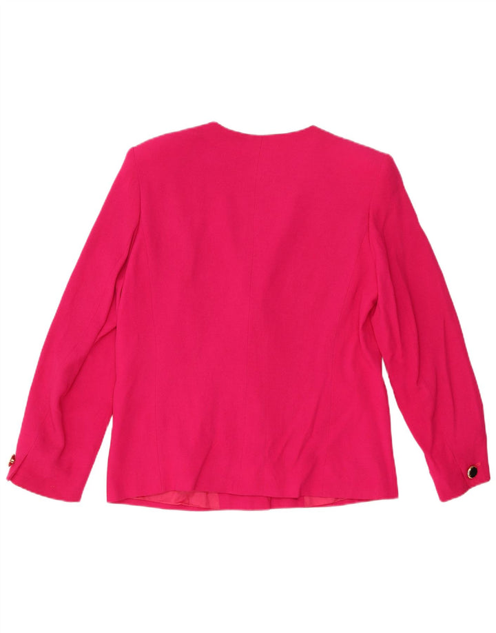 MARINA RINALDI Giacca Blazer da Donna a 3 Bottoni Taglia 19 Piccola Rosa