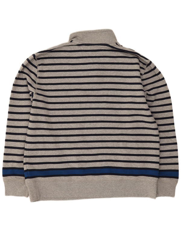 Tommy Hilfiger Uomo Felpa con collo con zip Maglione Grande Cotone a righe grigie