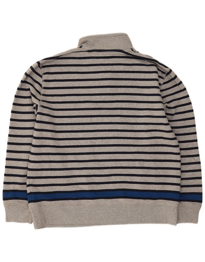 Tommy Hilfiger Uomo Felpa con collo con zip Maglione Grande Cotone a righe grigie