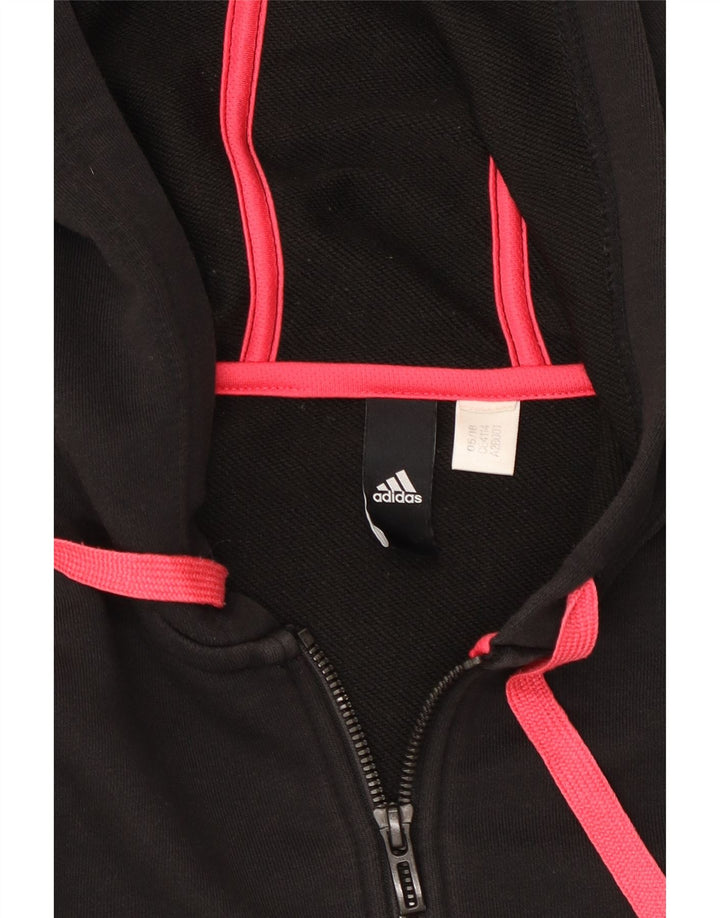 Maglione con cappuccio e zip da donna Adidas UK 10 piccolo nero