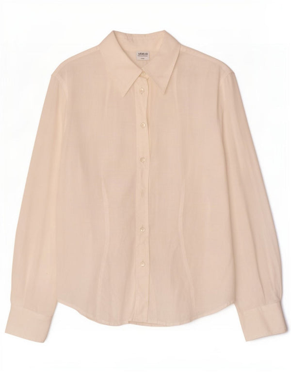 Camicetta trasparente da donna Armani Collezioni IT 46 Large White Ramie