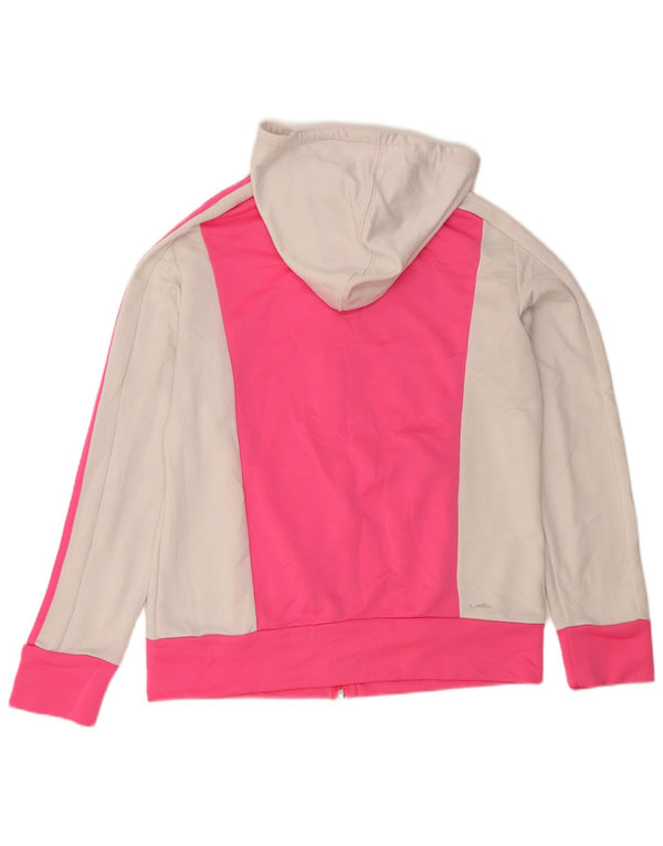 Felpa con cappuccio e zip Adidas Climalite da donna UK 16/18 Large Pink Colourblock