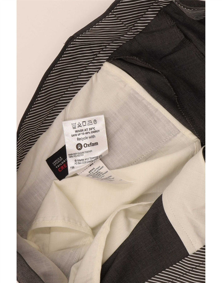 Pantaloni da abito dritti da uomo Marks & Spencer W38 L31 poliestere grigio