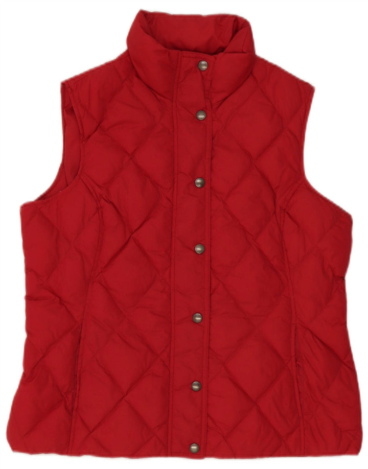 Gilet imbottito oversize da donna Lands End UK 10 piccolo nylon rosso
