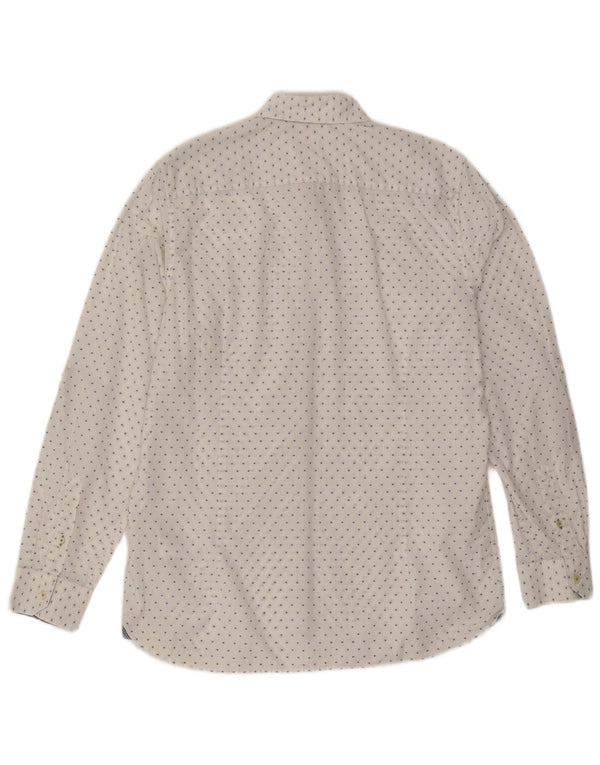 Camicia da uomo Ted Baker taglia 4 grande cotone maculato bianco