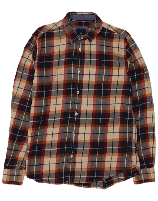 Crew Clothing Camicia da uomo in flanella di cotone a quadri blu navy medio