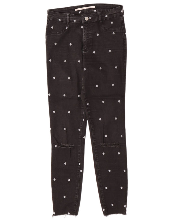Jeans Jeggings Trafaluc da donna Zara EU 40 medio W30 L27 nero maculato