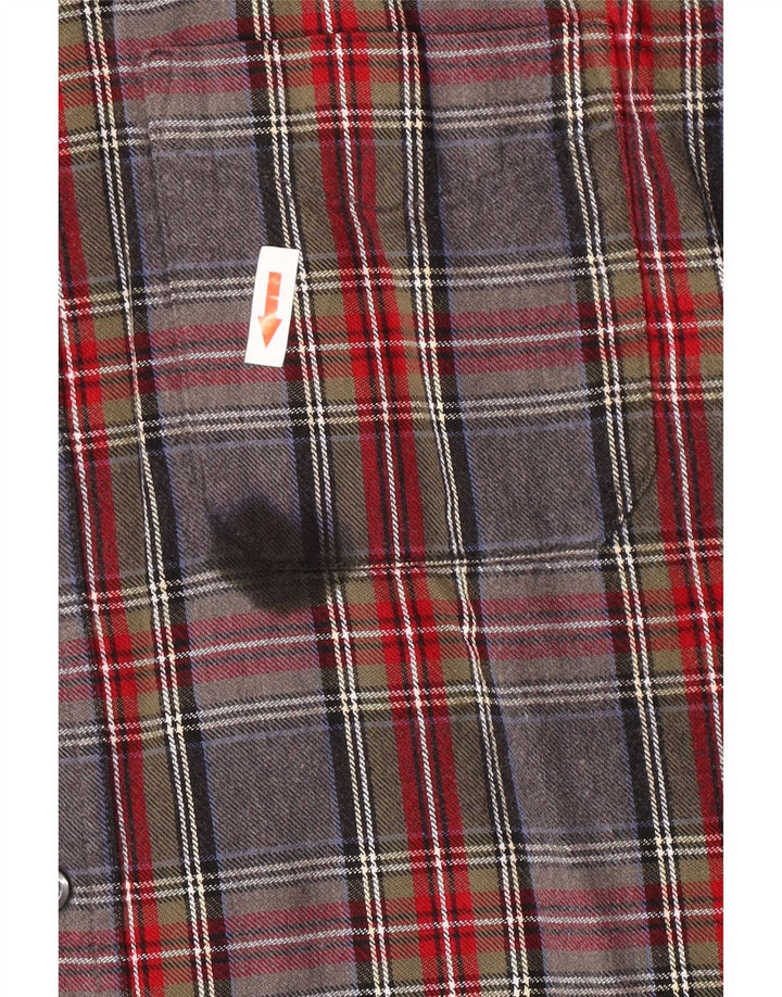 L.L.Bean Mens Flannel Shirt Medium Grey Check Cotton