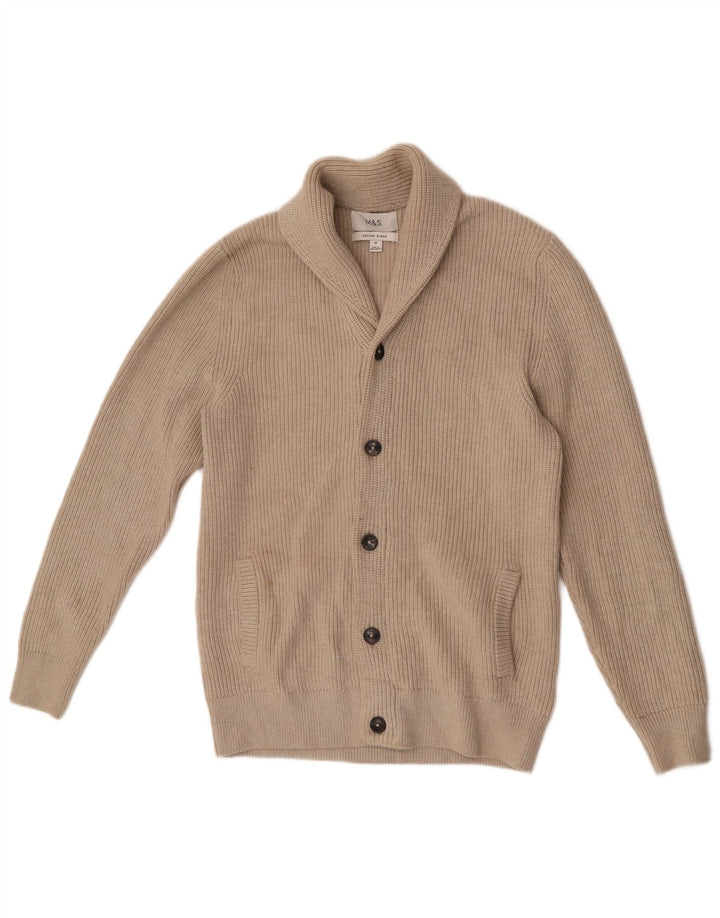Maglione cardigan da uomo Marks & Spencer Poliestere beige medio