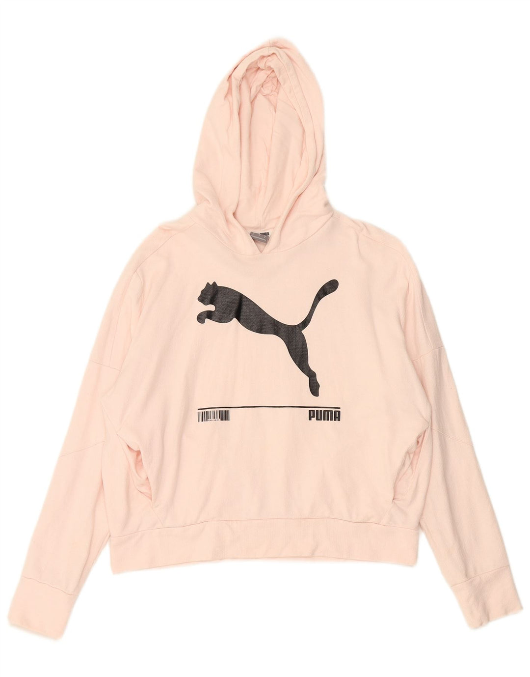 PUMA Womens Oversized Graphic Hoodie Jumper UK 10 Small Pink
