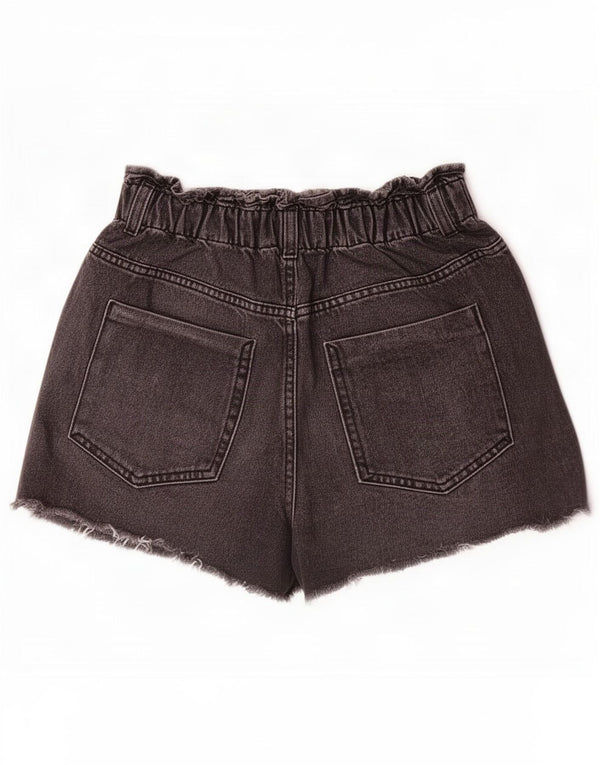 Pantaloncini di jeans a vita alta da donna Zara EU 38 piccoli W28 cotone grigio