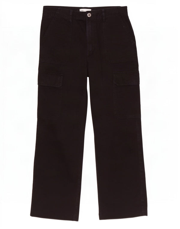 Pantaloni cargo larghi a vita alta da donna Zara EU 38 Small W28 L27 neri