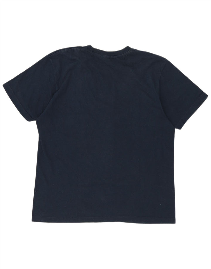 T-shirt grafica da uomo CHAMPION Top piccola in cotone blu navy