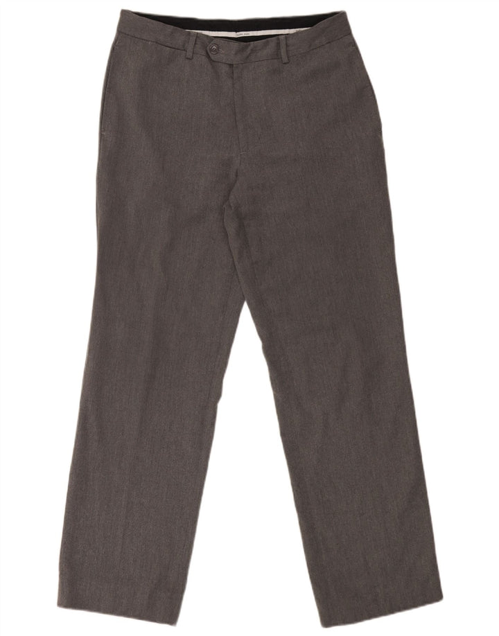Pantaloni chino dritti da uomo Zara EU 40 medio W31 L29 poliestere grigio