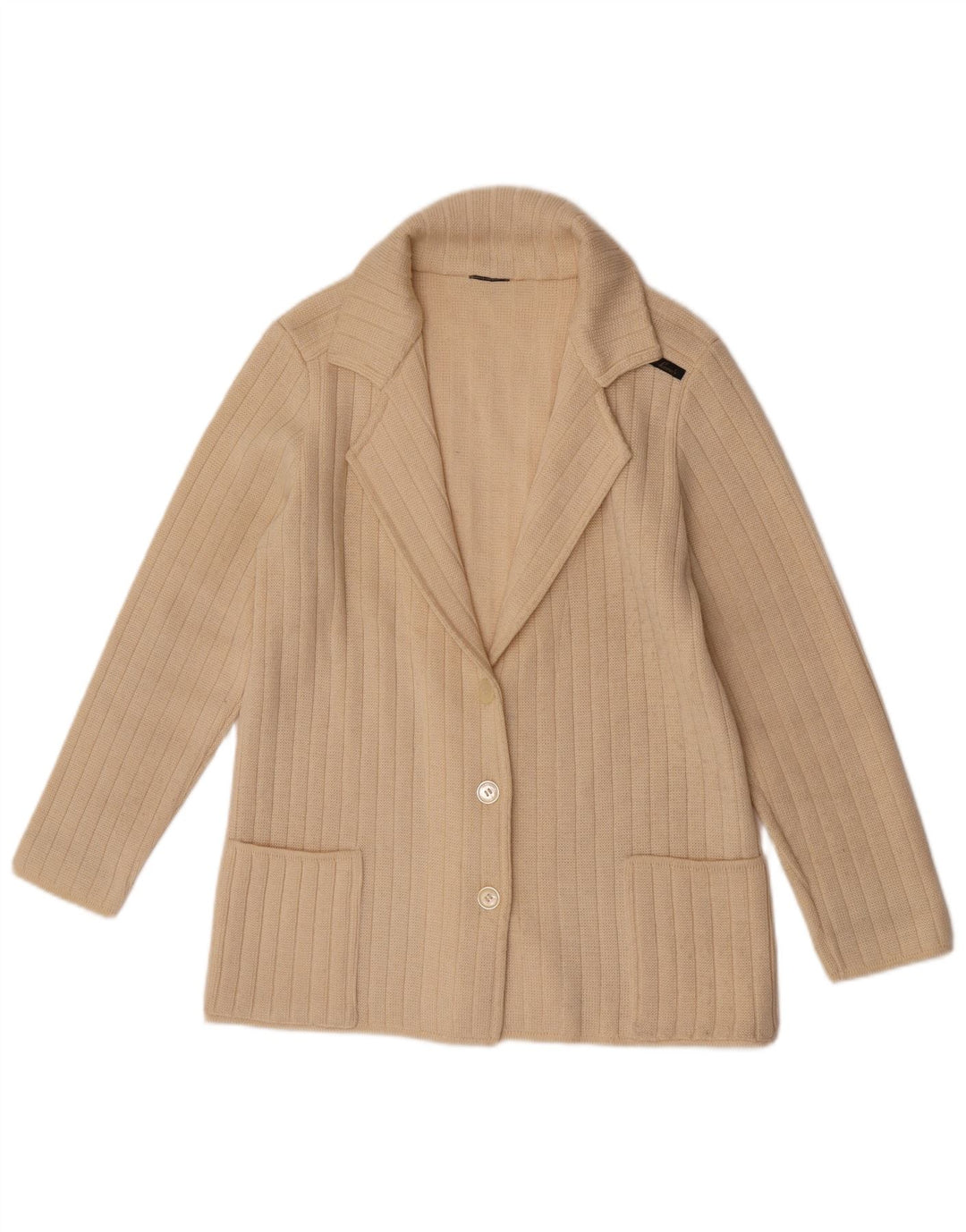 Maglione cardigan da donna Leeds UK 10 piccolo Beige