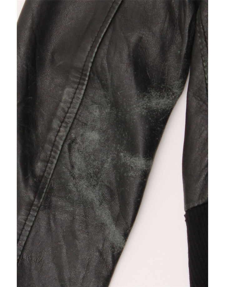 Giacca in pelle corta da donna Sasch UK 12 media nera
