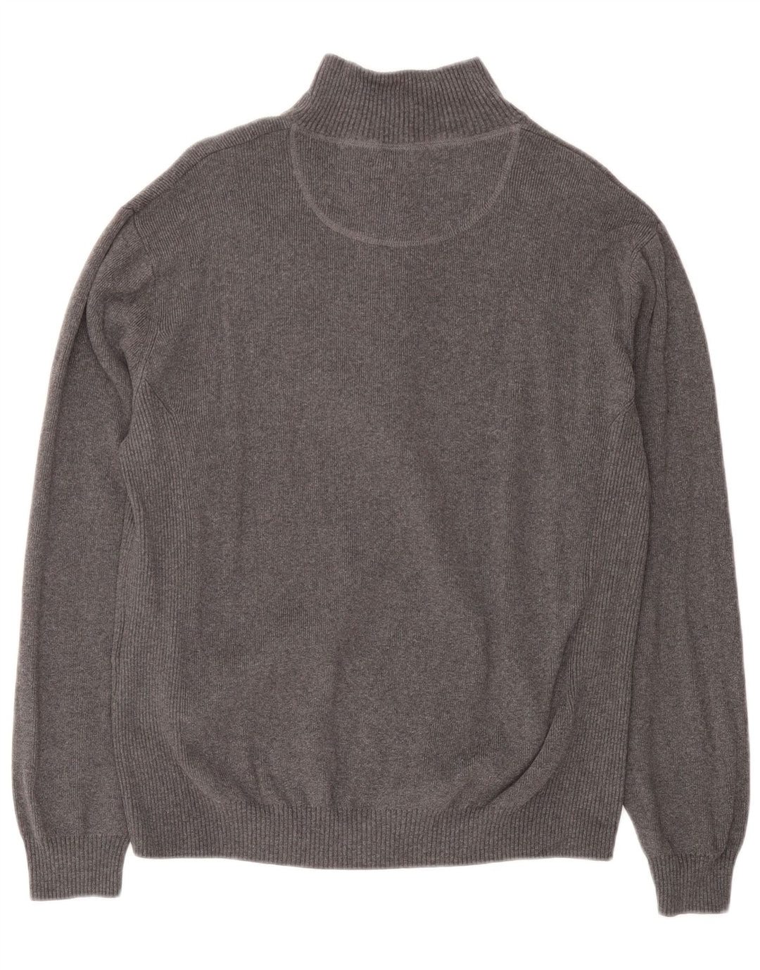 Maglione da uomo Musto con zip e collo in cotone grigio medio