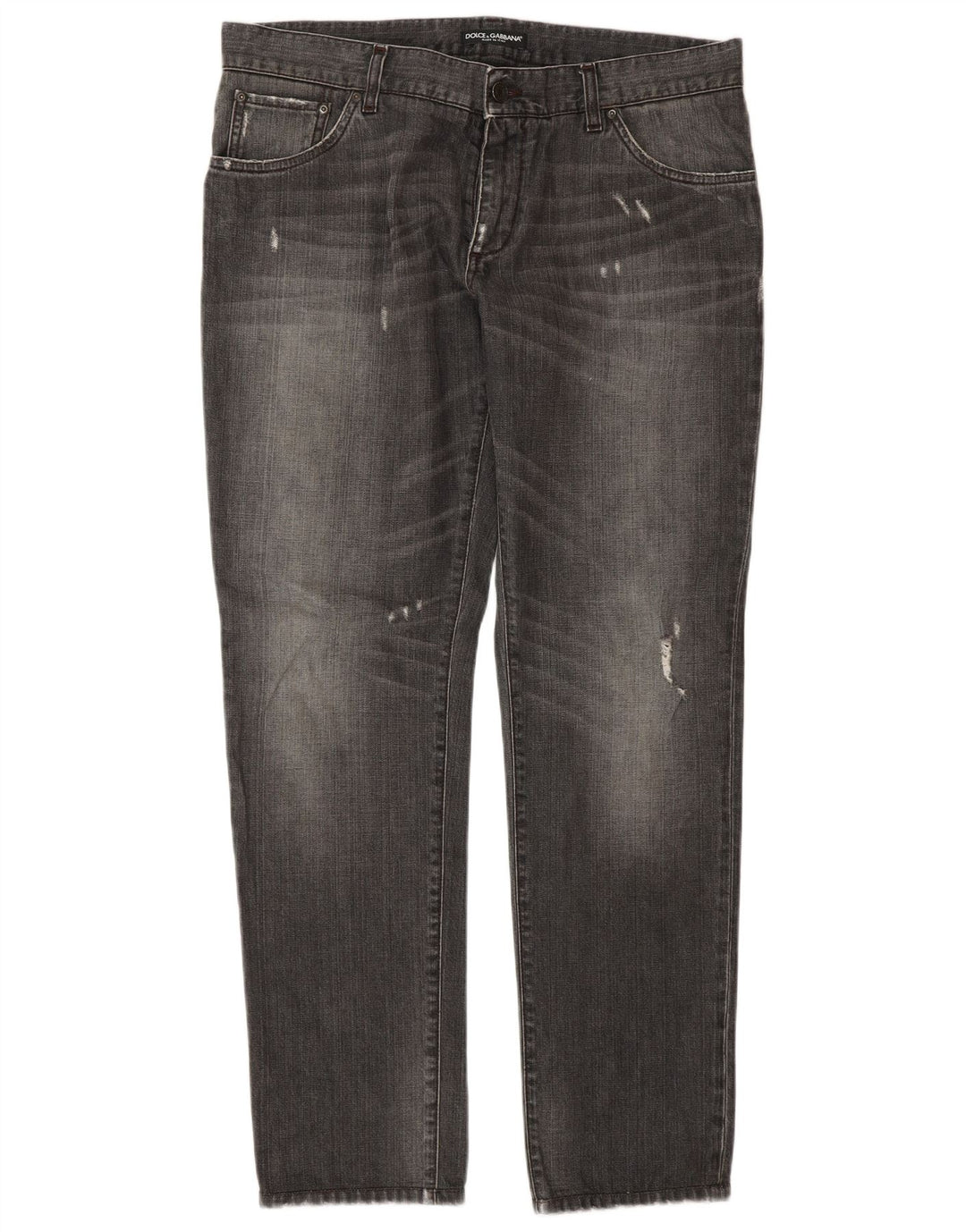 Jeans dritti effetto consumato da donna Dolce & Gabbana IT 50 XL W36 L32 Grigio