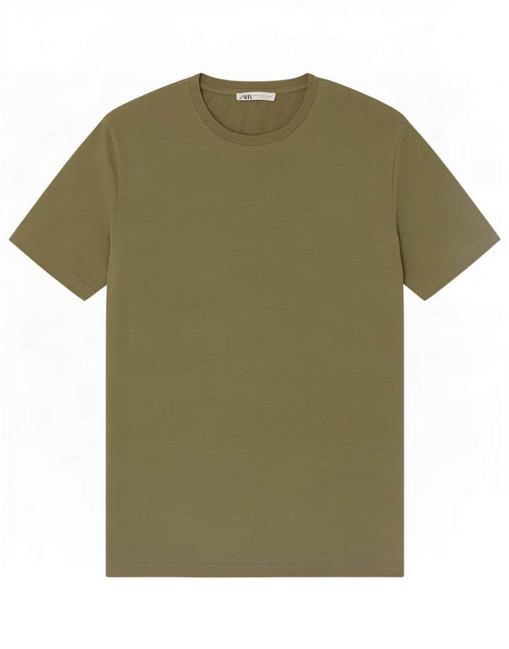 T-shirt Zara da uomo Top media kaki