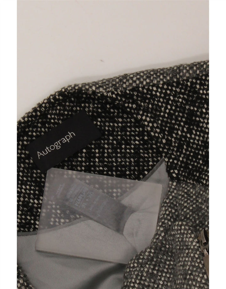 Giacca blazer autografa da donna Marks & Spencer UK 16 grande grigia chiazzata