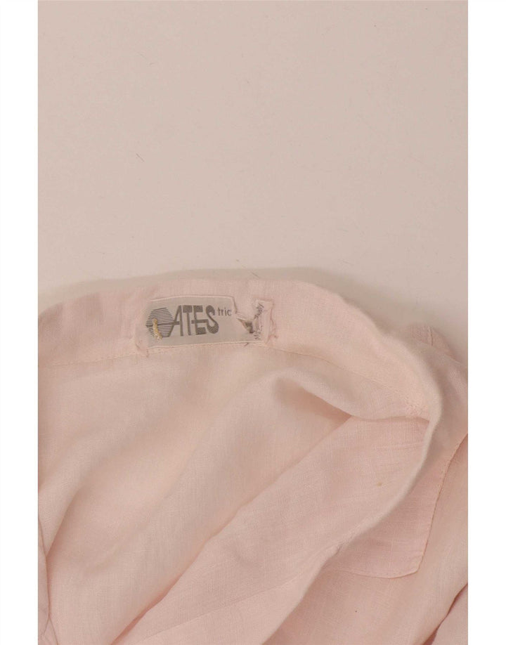 Camicia pullover vintage da uomo a maniche corte rosa medio