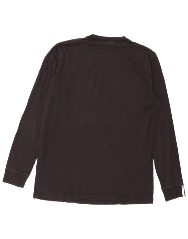 Top grafico da donna ADIDAS manica lunga UK 16 grande cotone nero