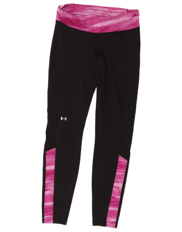 Leggings Under Armour da donna Cold Gear UK 14 Medium Black Colourblock