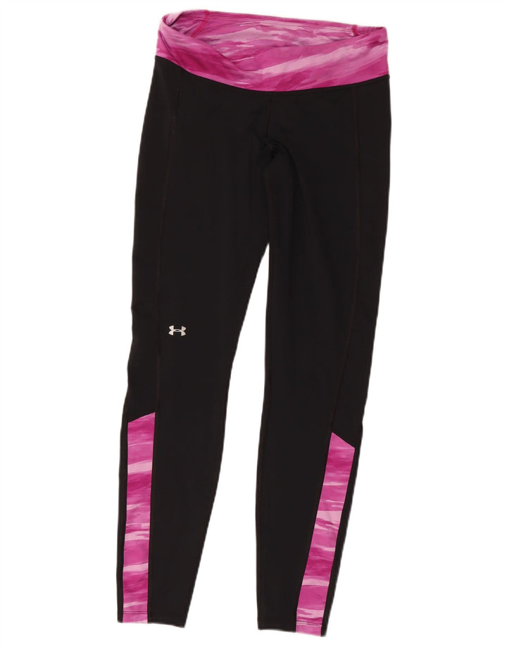 Leggings Under Armour da donna Cold Gear UK 14 Medium Black Colourblock