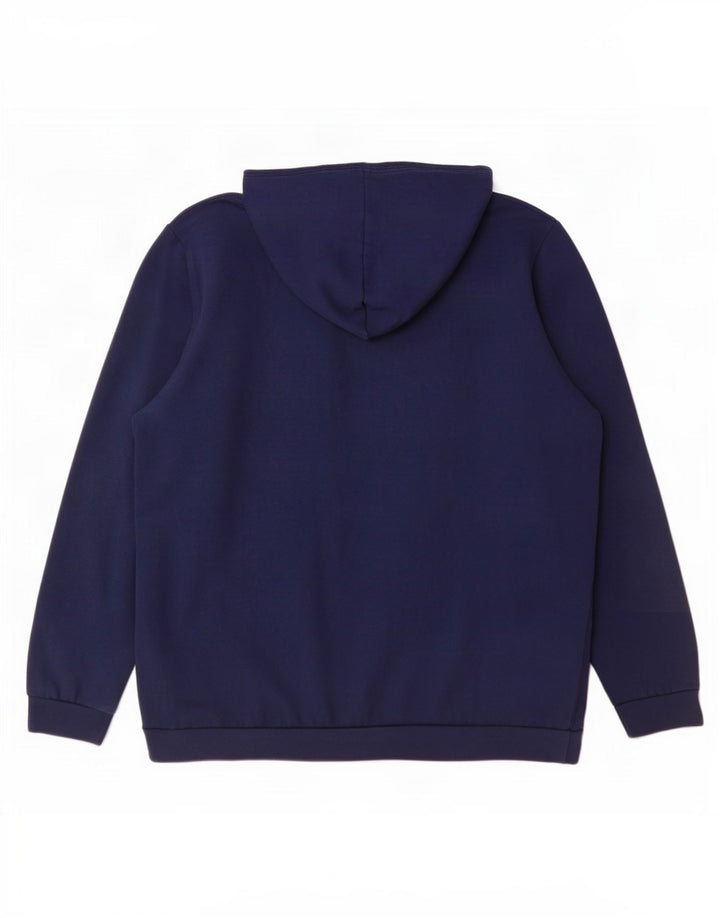 Felpa con cappuccio da uomo Adidas Large in cotone blu navy