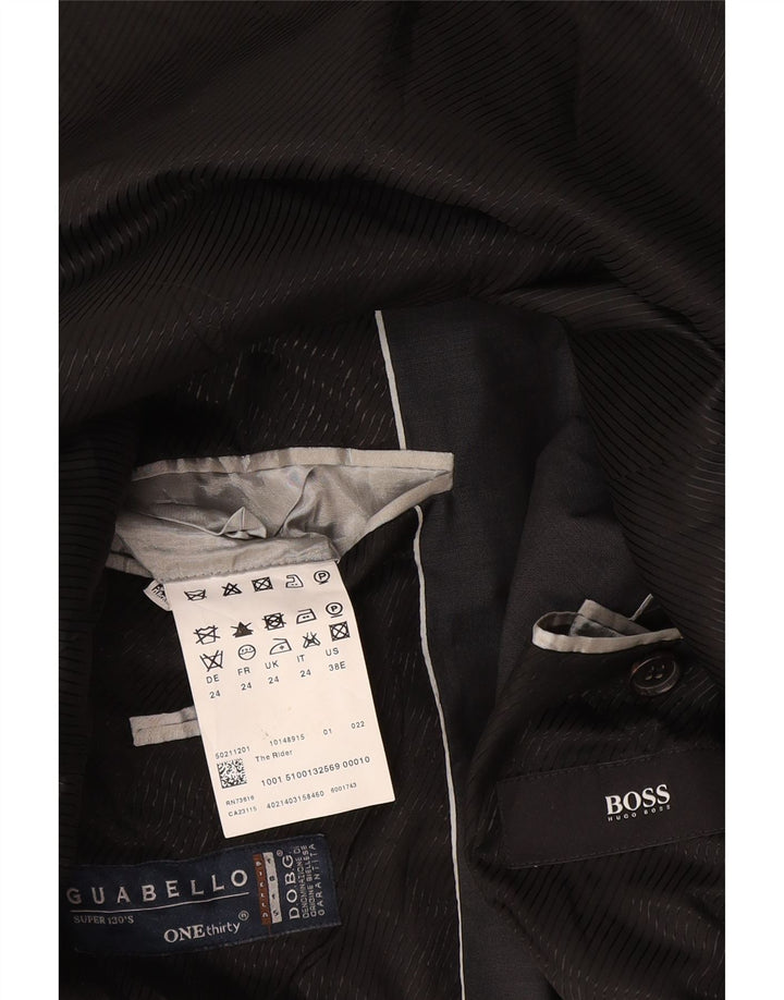 Giacca blazer da uomo a 2 bottoni Hugo Boss UK 24 Lana grigio medio