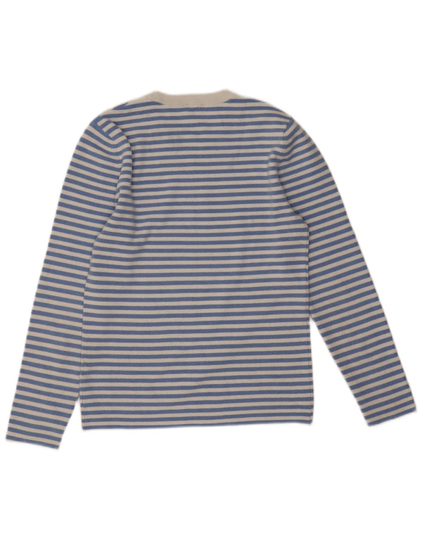 Maglione maglione girocollo da donna John Lewis UK 12 a righe blu medio