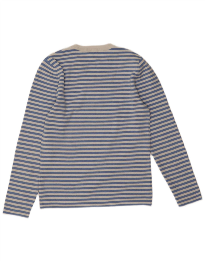 Maglione maglione girocollo da donna John Lewis UK 12 a righe blu medio