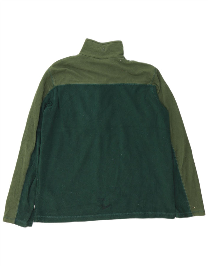 Mountain Warehouse Maglione in pile da uomo con collo e zip piccolo color block verde