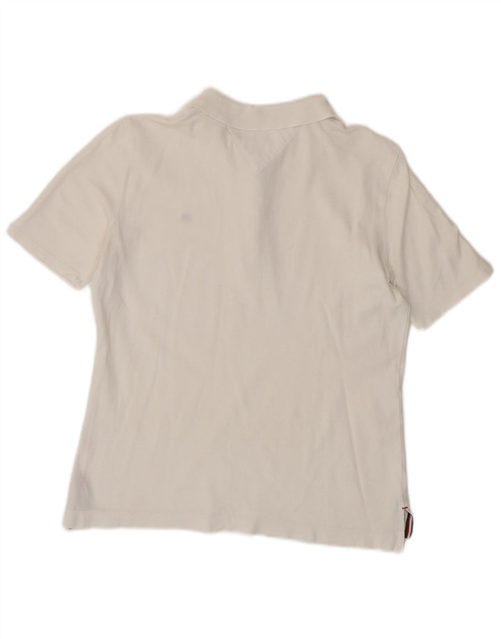 Polo da donna vestibilità regolare Tommy Hilfiger UK 10 piccola bianca