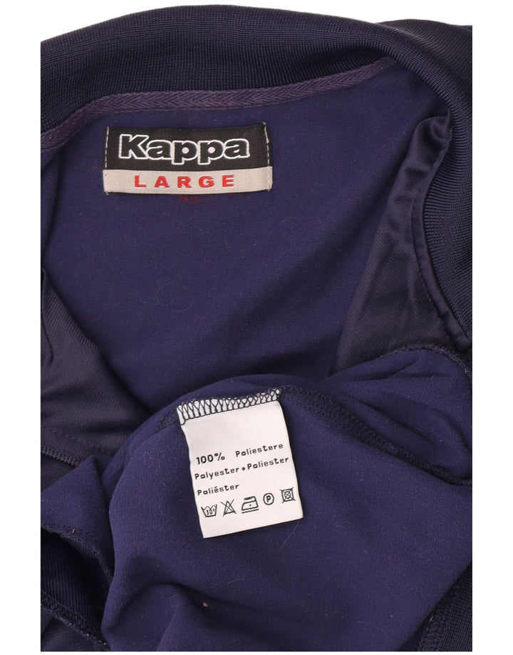 Giacca da tuta da uomo Kappa grande in poliestere blu navy