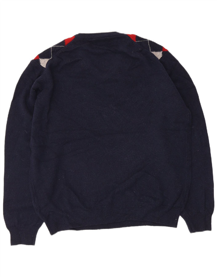 Maglione da uomo Marks & Spencer Blue Harbour con scollo a V grande blu navy