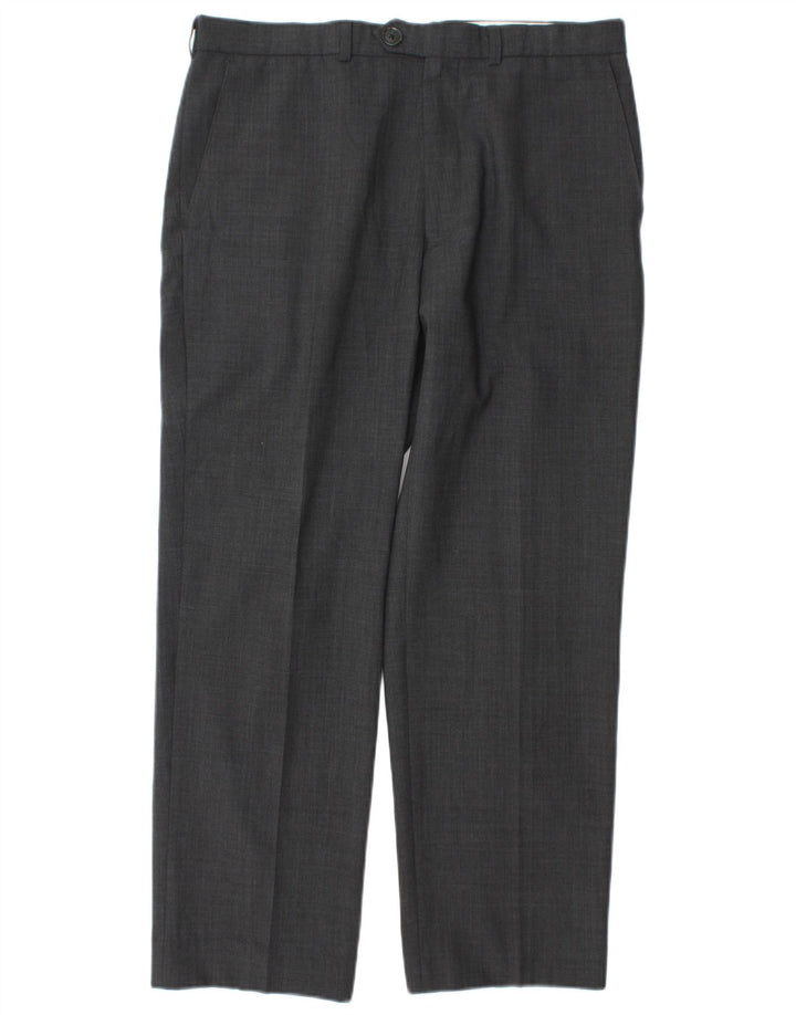 Pantaloni da abito da uomo Marks & Spencer W34 L29 Poliestere grigio