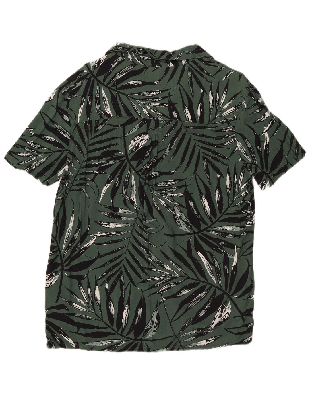 Camicia a maniche corte da uomo con motivo astratto Weird Fish piccola viscosa verde