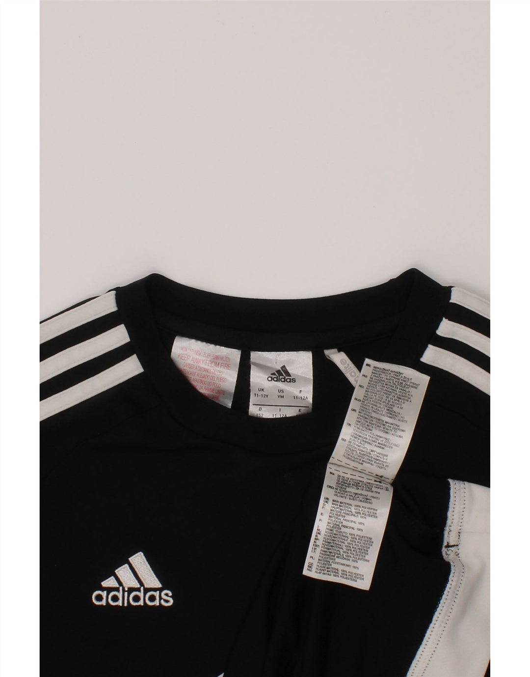 T-shirt ADIDAS da ragazzo Climalite 11-12 anni in poliestere color block nero