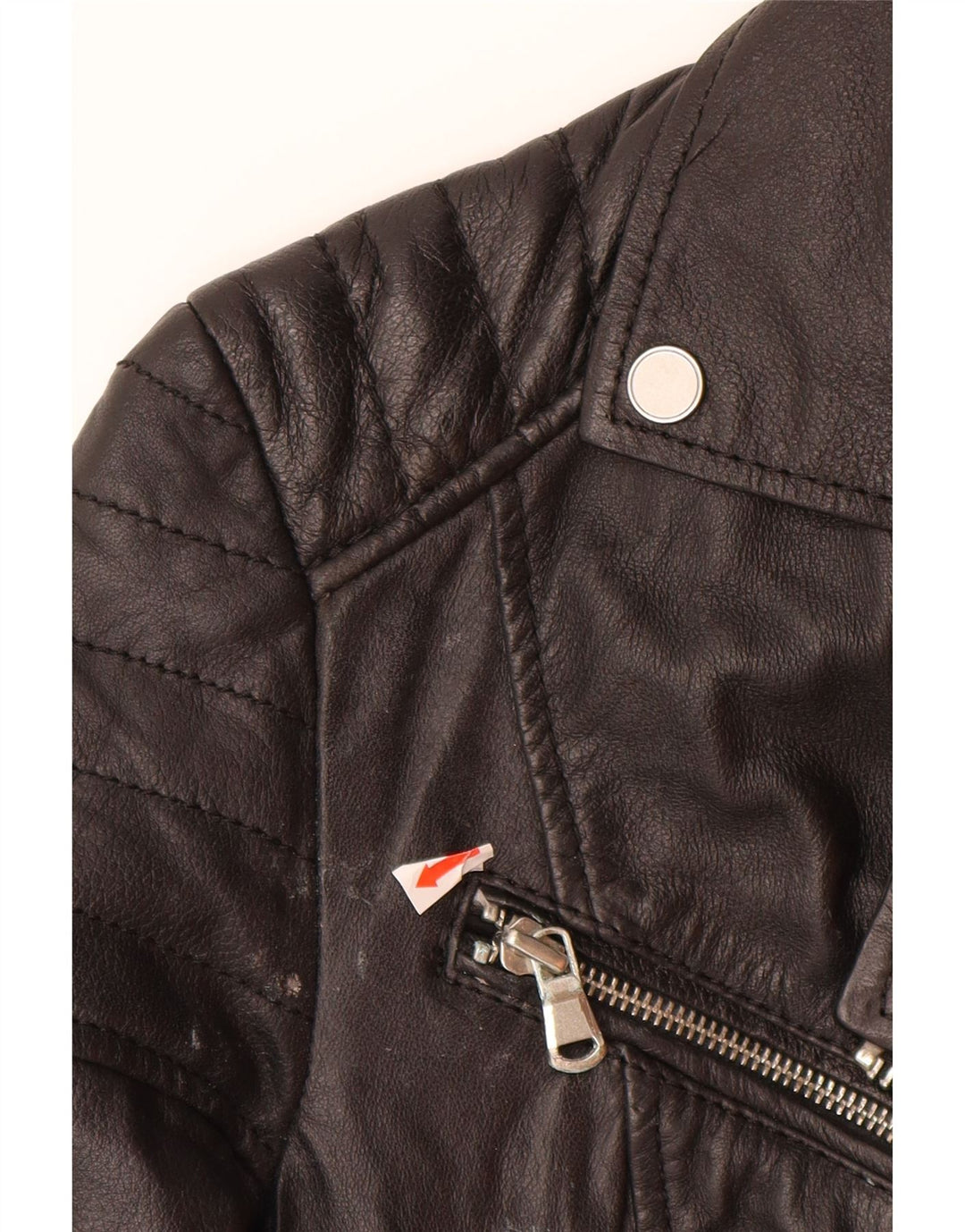 Giacca da motociclista in pelle da donna BARNEYS US 10 Large in pelle nera