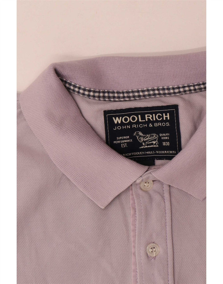 Polo da uomo Woolrich in cotone viola medio