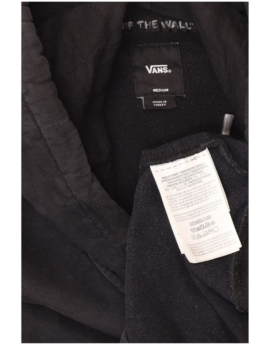 Felpa con cappuccio da uomo Vans, cotone medio nero