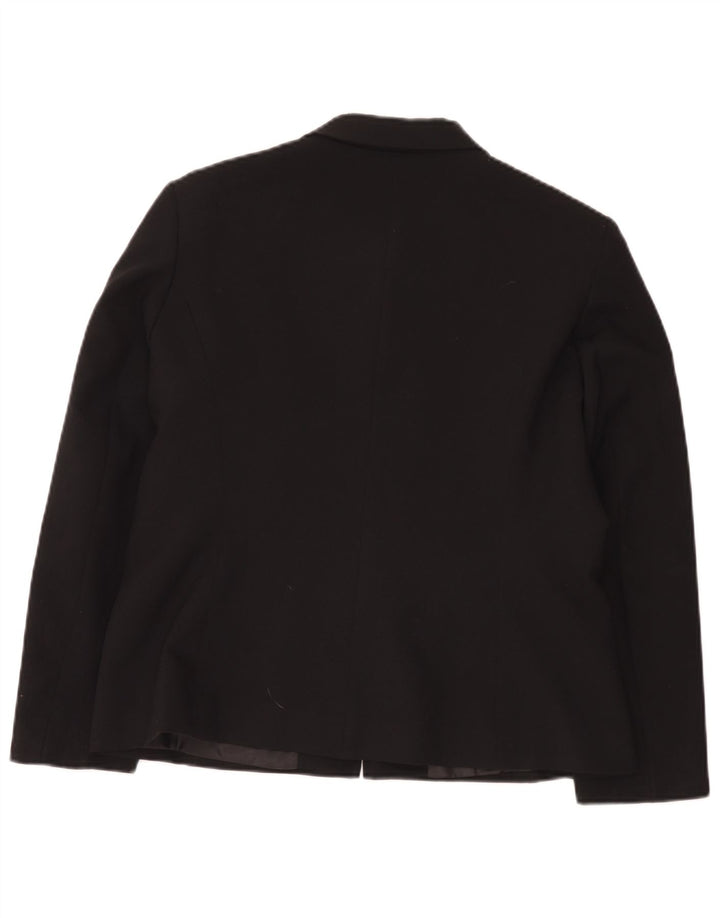 Giacca blazer vintage da donna con zip intera UK 16 grande nera