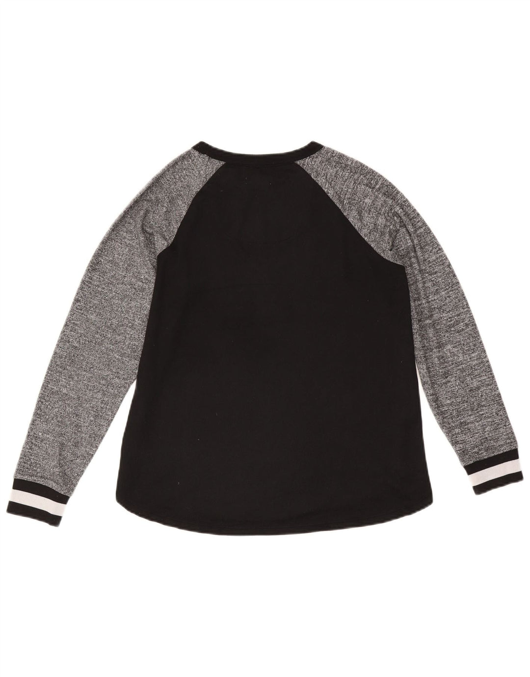 Dkny Top grafico da donna a maniche lunghe UK 10 Small Nero Colourblock Poliestere