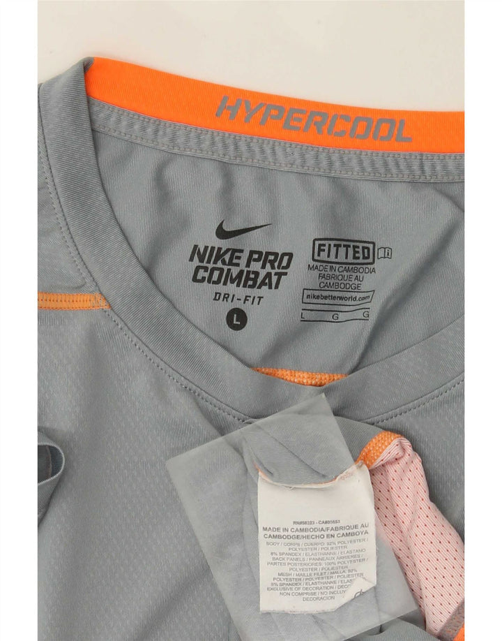 T-shirt Nike Dri Fit da uomo, grande, in poliestere color block grigio