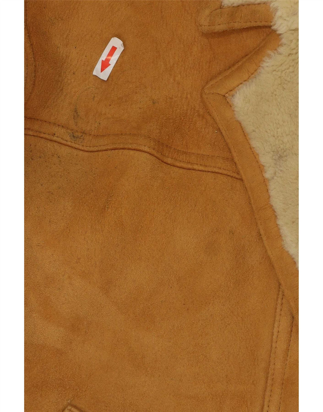 Giubbotto shearling vintage da uomo IT 54 2XL in pelle marrone