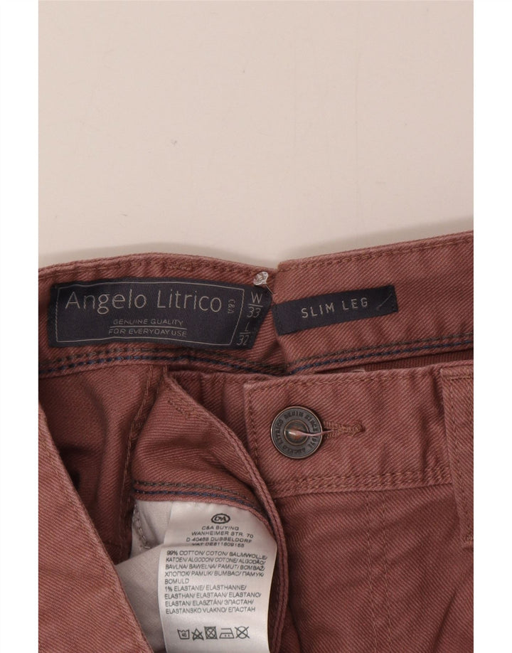 Jeans slim da uomo Angelo Litrico W33 L32 cotone rosa