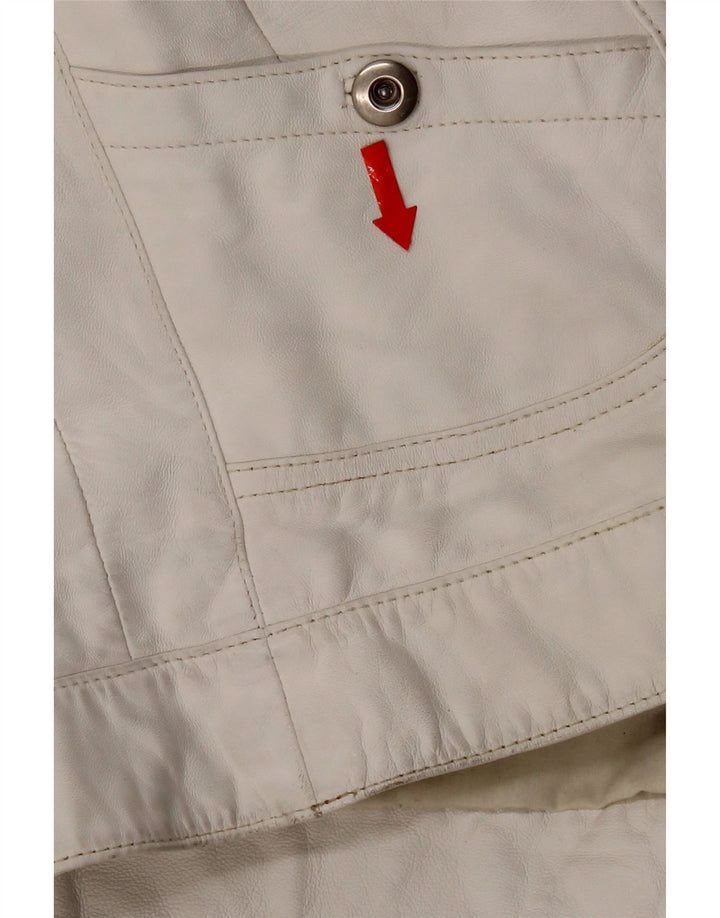 Giacca Biker in Pelle Donna Conbipel IT 42 Media Pelle Bianca