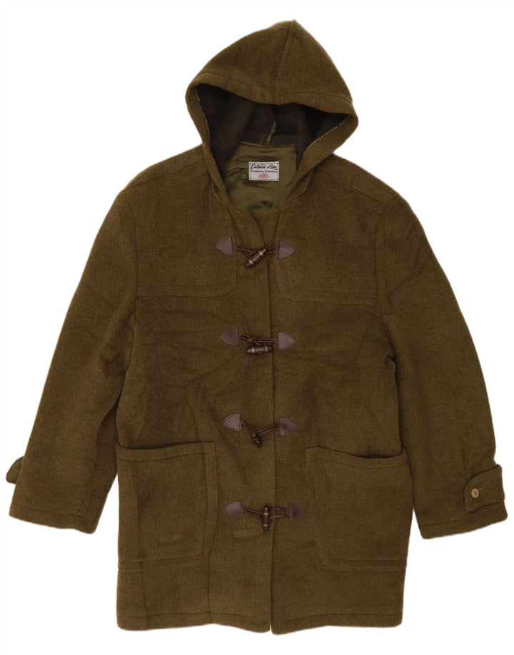 Montgomery con cappuccio da donna con zip UK 16 grande lana verde
